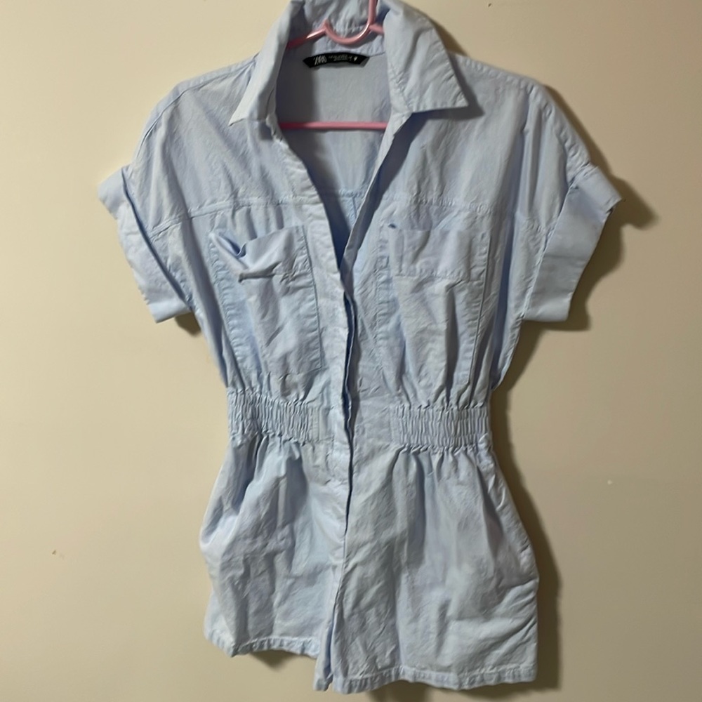 Zara light blue romper
